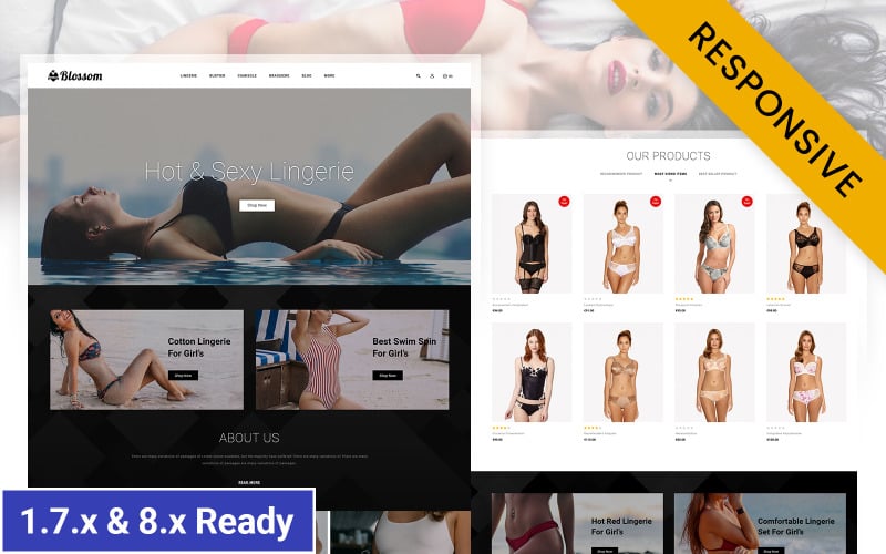 Blossom - Thème réactif PrestaShop pour magasin de lingerie