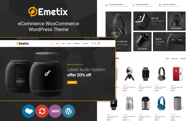 Emetix -数字商店WooCommerce主题