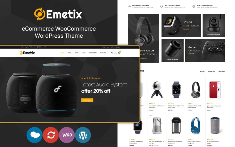 Emetix - Tema WooCommerce per negozio digital