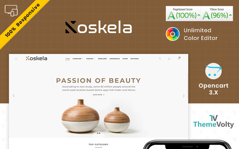 Koskela -家具商店的OpenCart模板
