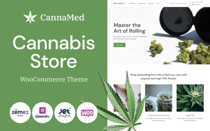 CannaMed - Stílusos orvosi marihuána WooCommerce téma