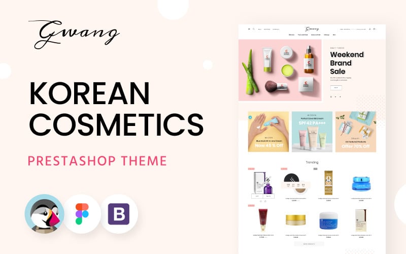Kwang -韩国化妆品电子商务模型PrestaShop主题