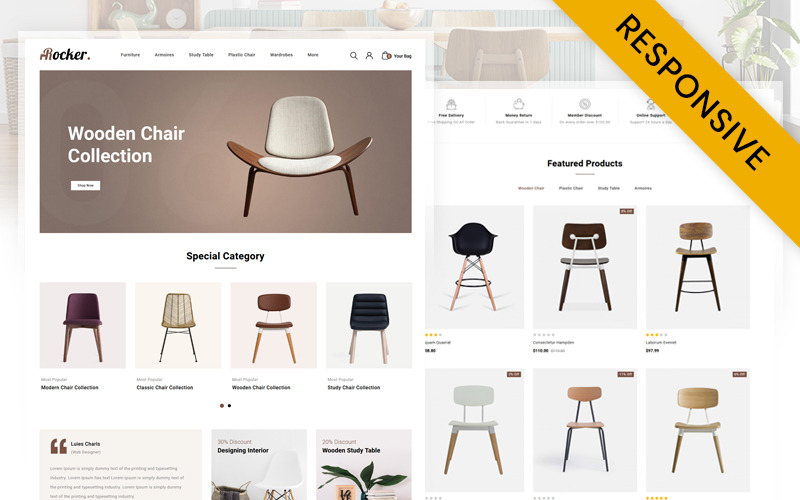 Rocker - Möbelaffär OpenCart responsiv mall