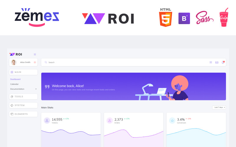 ROI - Mehrzweck-Creative Dashboard-Verwaltungsvorlage