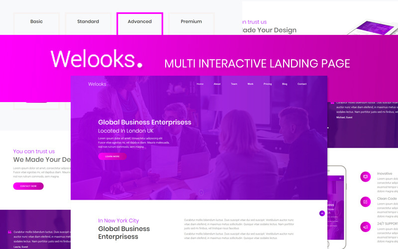 Welooks - Multi Interactive Landing Page Template