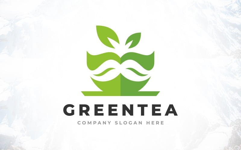 Creative Coffee Cup Green Tea Logo Design