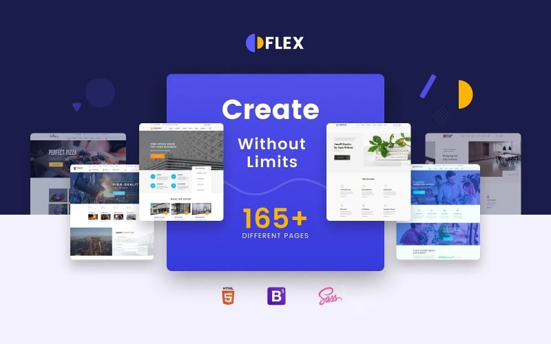 Flex - Univerzální víceúčelová šablona webových stránek pro kreativy HTML