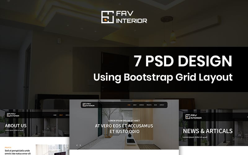 Fav室内-室内设计公司PSD模板
