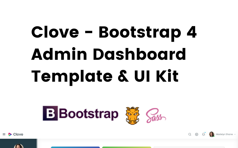 Clove - адаптивный шаблон панели администратора Bootstrap 4 Шаблон администратора