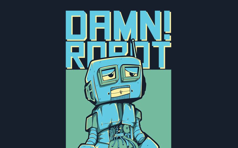 Damn! Robot - T-shirt Design