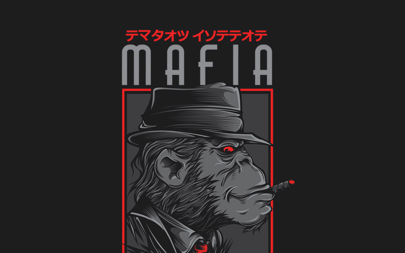 黑手党猴子- t恤设计