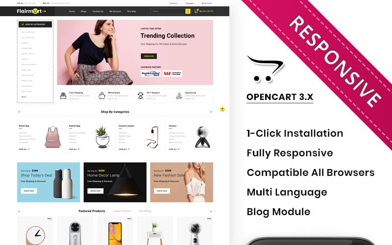 Flairmart - Mega Store OpenCart模板