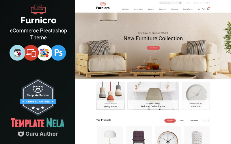 Furnicro - Tema PrestaShop per negozio di mobili