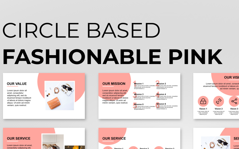 Circle Based Fashion Presentation PowerPoint template