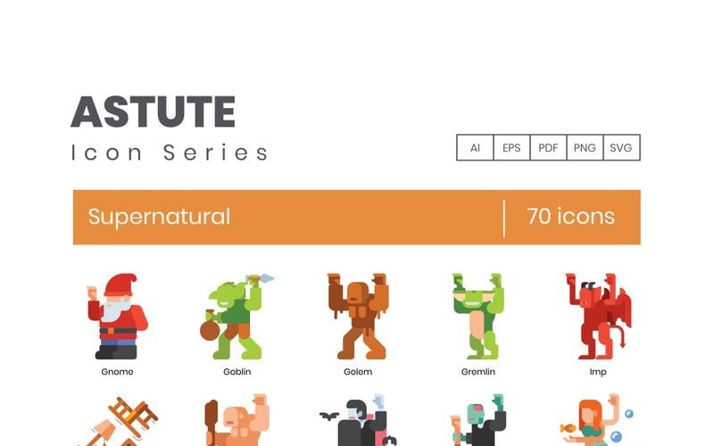 70 iconos sobrenaturales - Astute Series Set