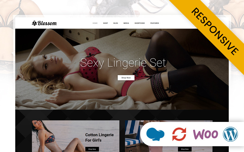 Blossom - Thème réactif WooCommerce pour magasin de lingerie