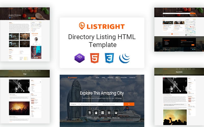 Listright -目录列表HTML5网站模板