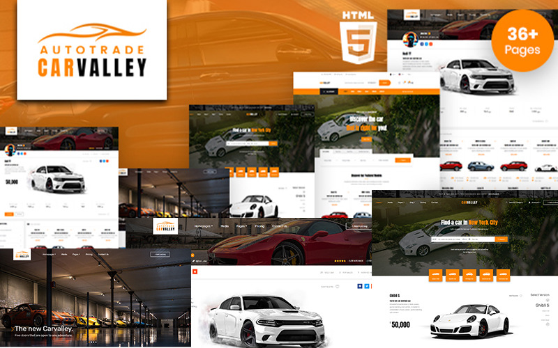 Carvalley |网站模型汽车市场模型和汽车HTML5