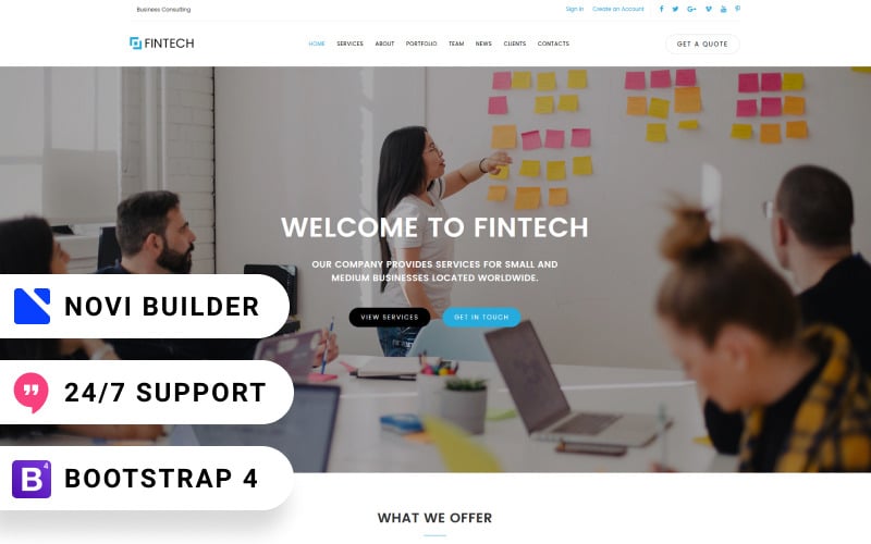 FinTech - Landing Page Template für Finanzplaner von Novi Builder