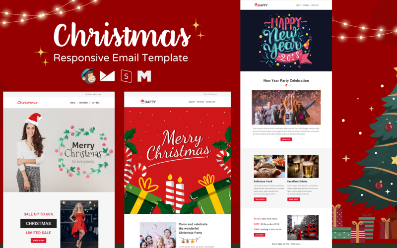 Noël - Modèle de newsletter par e-mail réactif polyvalent