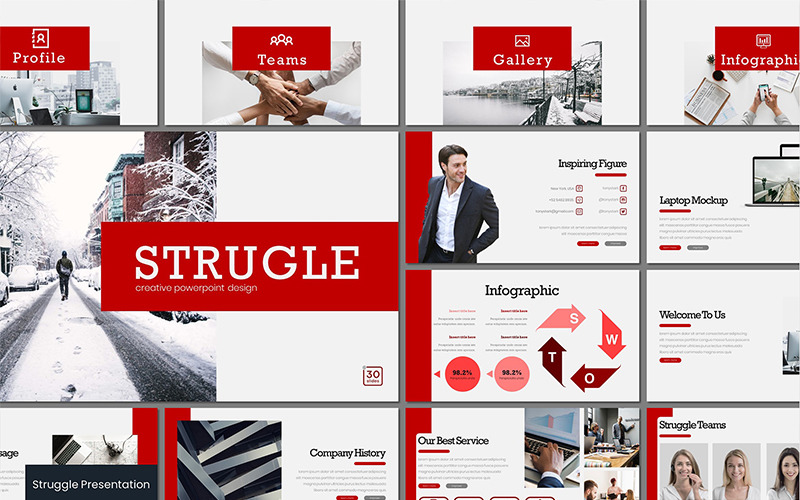 Strugle PowerPoint sablon