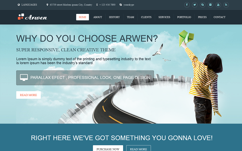 Arwen - Responsieve Onepage Joomla-sjabloon