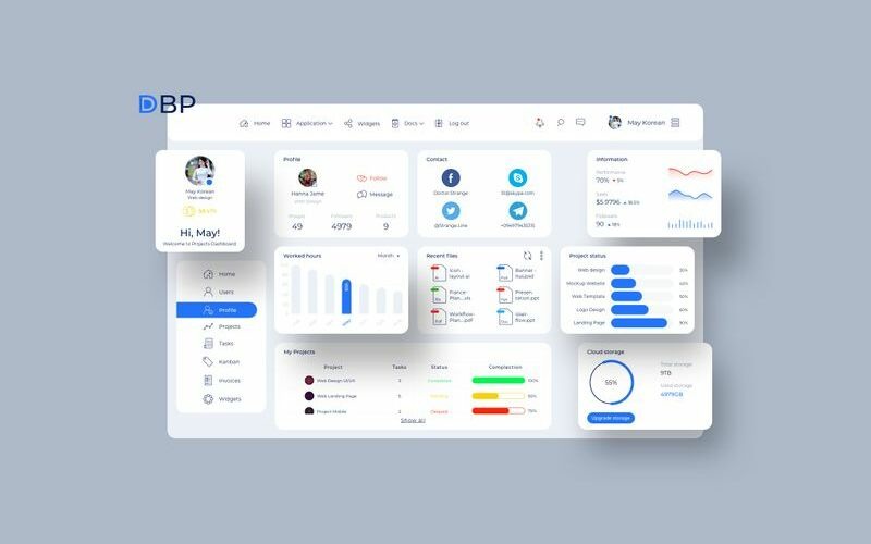 Шаблон эскиза UI V2 панели мониторинга профиля проекта