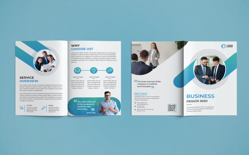 Conception de brochures à deux volets - Modèle d'identité d'entreprise