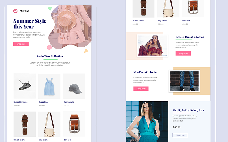 MyFash - Mode Multifunctionele e-mail nieuwsbriefsjabloon
