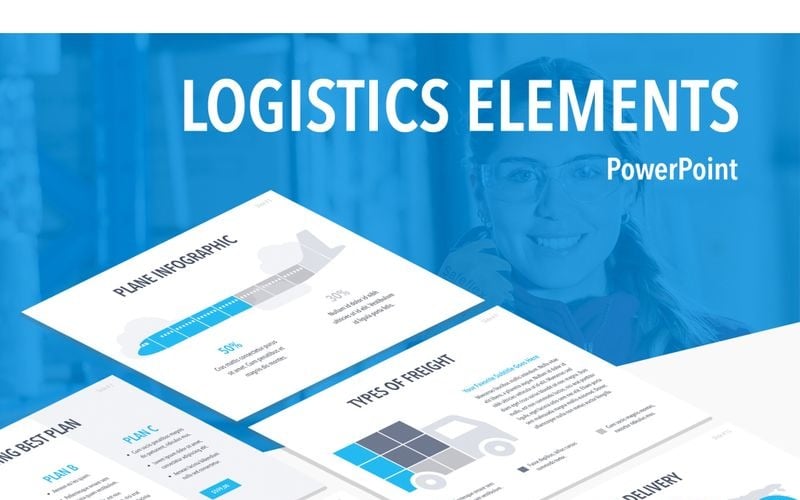Logistics Elements PowerPoint template