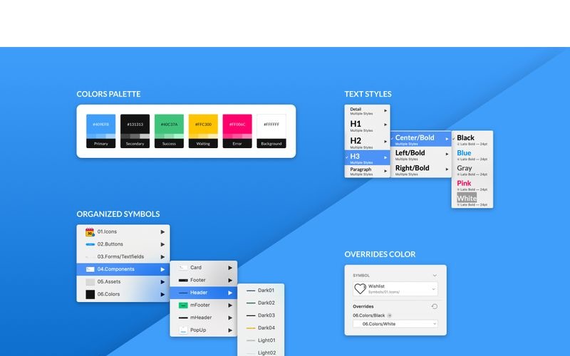 Fluor - E-Commerce Responsive Web UI Kit-Skizzenvorlage
