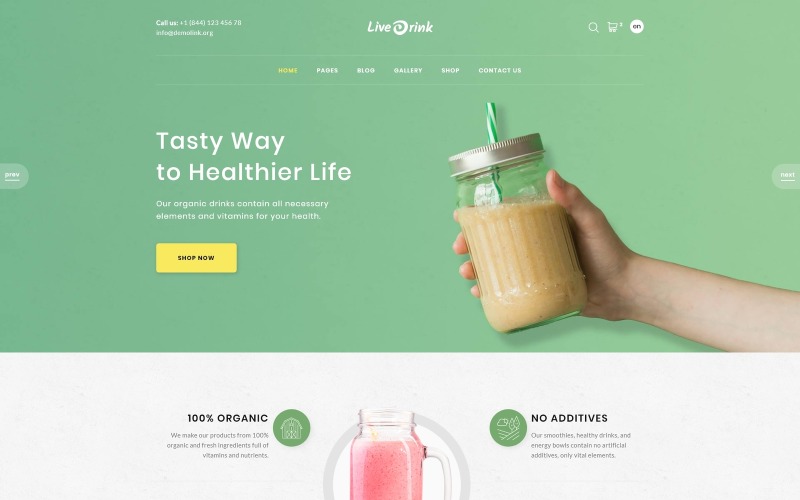 LiveDrink - Smoothie Shop weboldal sablon