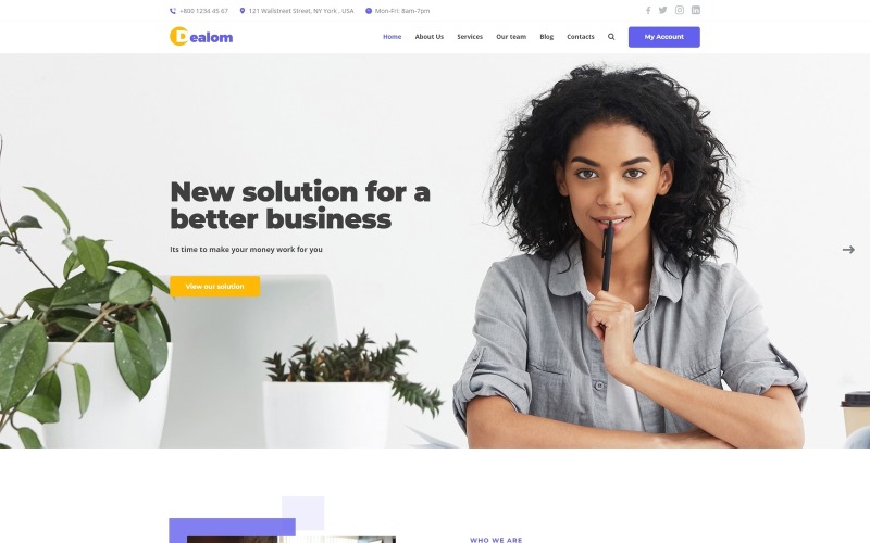 Dealom - Responsieve klassieke Joomla-sjabloon voor zakelijk advies