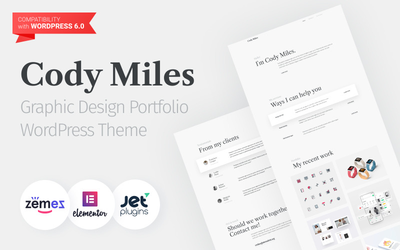 Codi Miles -网站组合图形设计，以发展您的业务WordPress主题