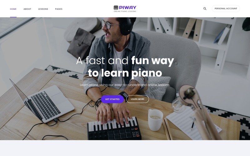 Piway - Музыкальный многостраничный креативный шаблон Joomla