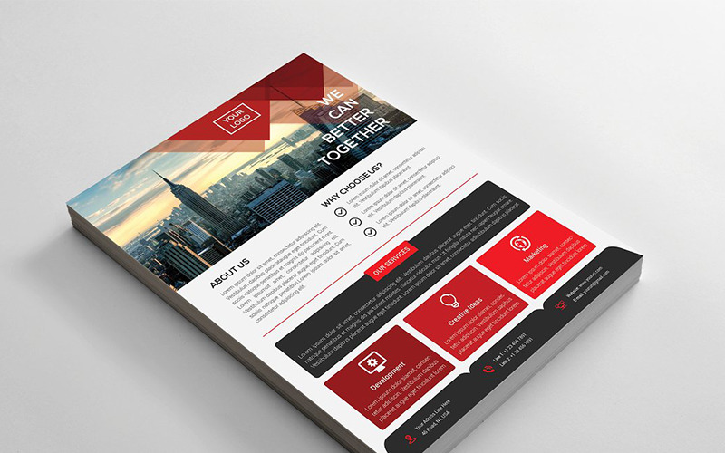 Clean  Flyer with Triangle Elements - Corporate Identity Template