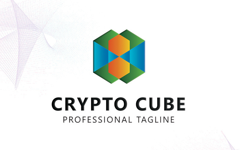 Modello di logo Crypto Cube