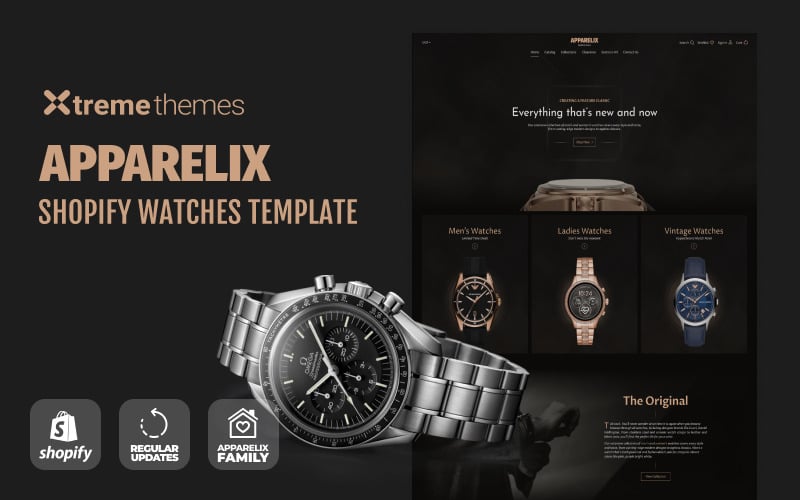 Modello di sito Web del negozio di orologi Tema Shopify