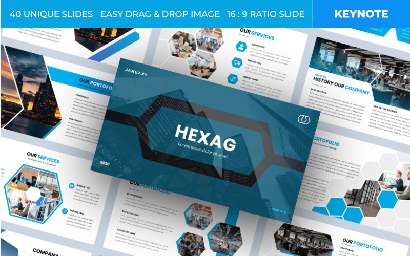 Hexag - Bussines Keynote template