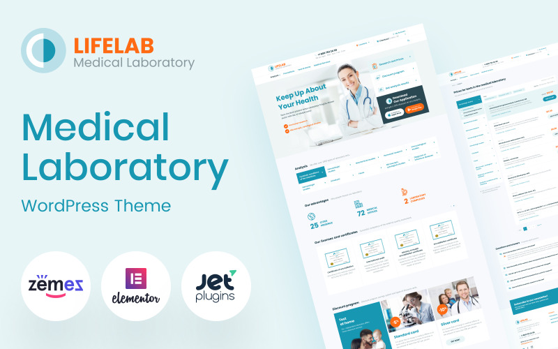 LifeLab - Tema WordPress de Laboratório Médico