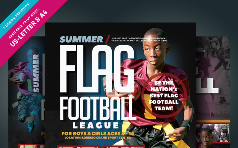 Flag Football Flyer - Modèle d'identité d'entreprise