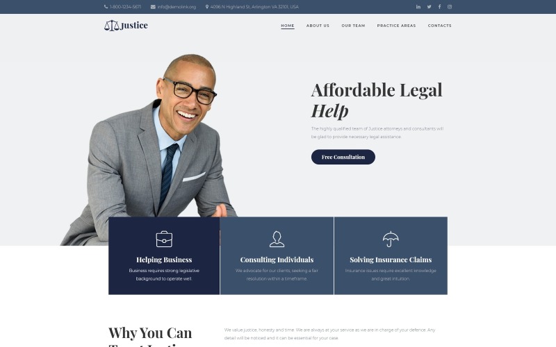 司法-法律公司登陆页面模板