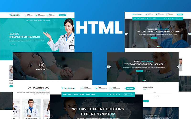 Gmadical - Medicinsk & hälsotjänst HTML5 webbplatsmall