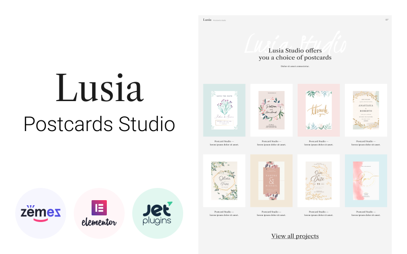 Lusia - Tema WordPress per sito Web di progettazione di carte