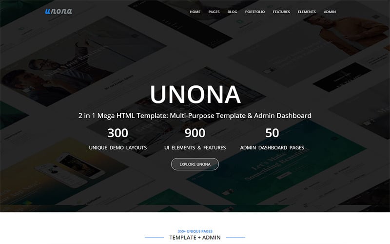 Unona -所有在一个大的HTML商业模板