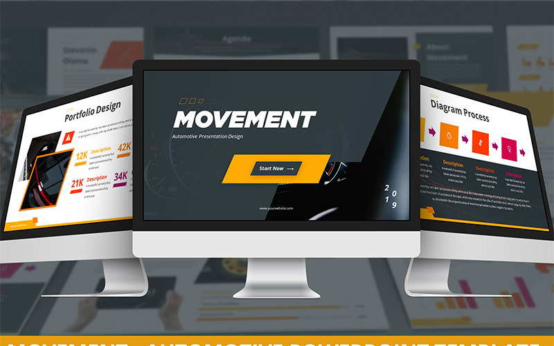 Movimento - modello PowerPoint automobilistico