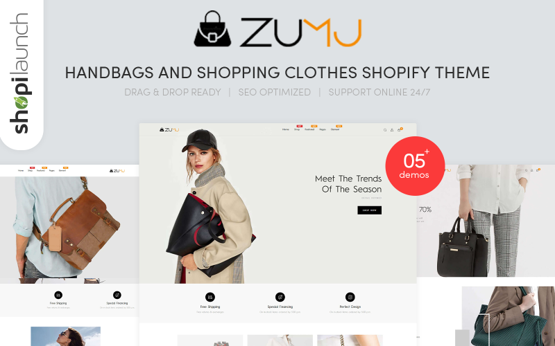 Zumj - Handbags & 购物服装Shopify主题