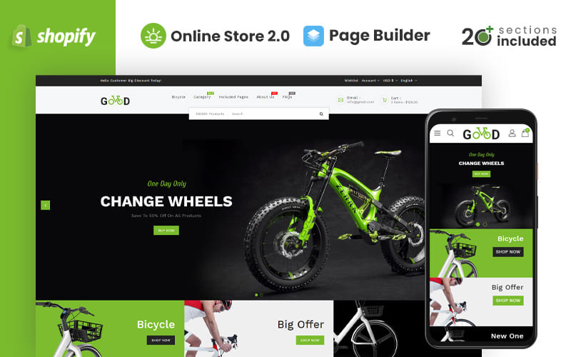 Tema Shopify de Boas Bicicletas和Loja de Bicicletas