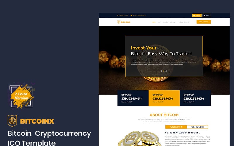 Bitconx-Bitcoin & 加密货币登录页面模板