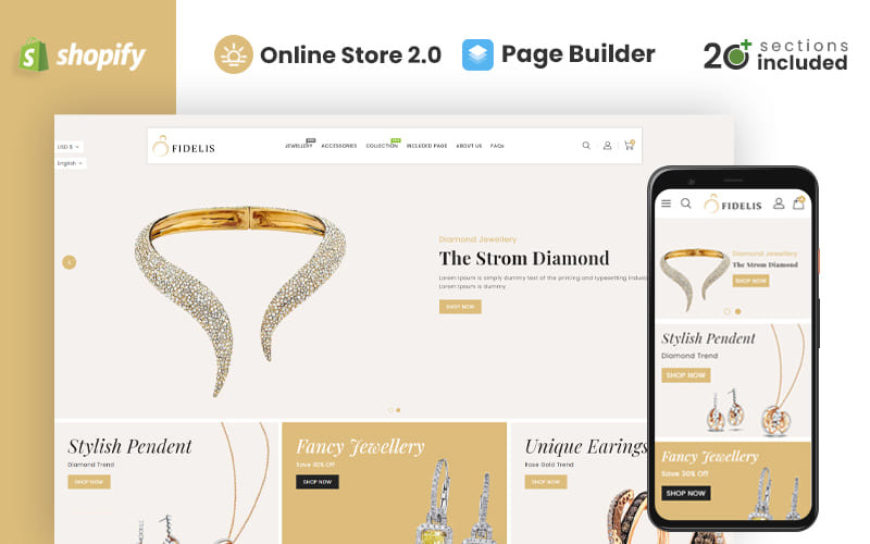 Fidelis Jewellery Store Shopify Theme